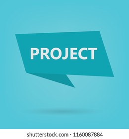 project word on sticker- vector illustration
