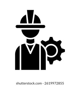 project workers icon white on background