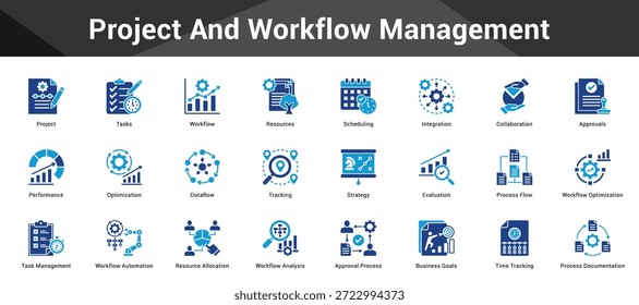 Conjunto cohesivo de iconos vectoriales minimalistas que representan ideas clave con claridad visual