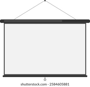 Projected screen, projected screen icon isolated on white background. Background image, vector, postcard, poster.