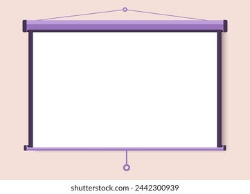 A projected screen for your presentations. Flat design. Vector illustration.
