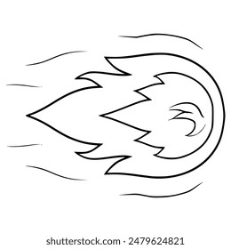 projectile effect fireball attack illustration hand drawn outline vector