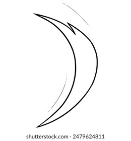 projectile effect slash normal attack illustration hand drawn outline vector