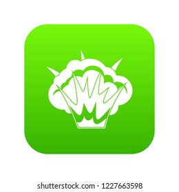 Projectile explosion icon digital green for any design isolated on white vector illustration