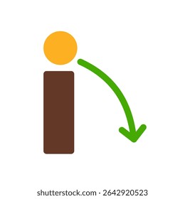 projectile motion simple flat icon illustration