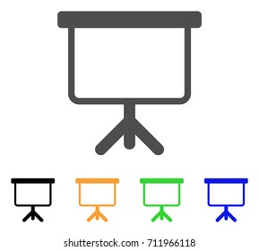 Projection Board icon. Vector illustration style is a flat iconic projection board symbol with black, gray, green, blue, yellow color variants. Designed for web and software interfaces.