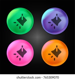 Projection crystal ball design icon in green - blue - pink and orange.