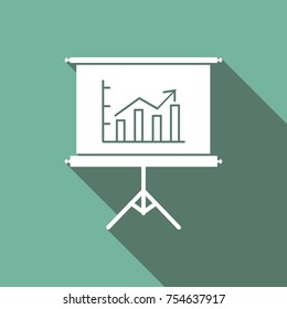 Projection flat icon with long shadow