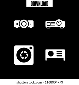 projection icon. 4 projection vector set. projector and aperture icons for web and design about projection theme