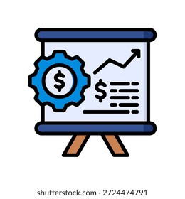 Icono de proyección Ilustración vectorial de color lineal