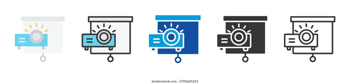 Conjunto de iconos de proyección Multi Style Varias colecciones
