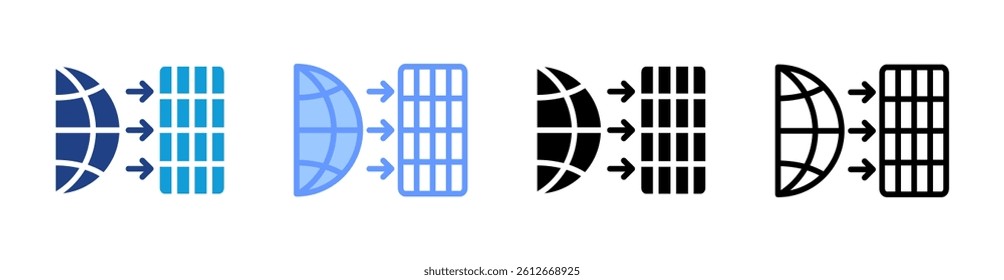 Projection icon set multiple style collection