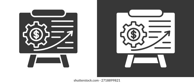 Ícone De Projeção Define Coleção De Vetores Isolada Em Preto E Branco