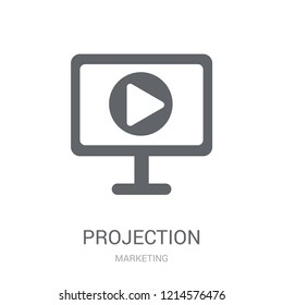 Projection icon. Trendy Projection logo concept on white background from Marketing collection. Suitable for use on web apps, mobile apps and print media.