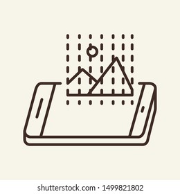 Projection line icon. Double image, smartphone, picture. Mobile application concept. Can be used for topics like technology, device, augmented reality