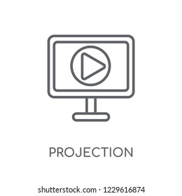 Projection linear icon. Modern outline Projection logo concept on white background from Marketing collection. Suitable for use on web apps, mobile apps and print media.