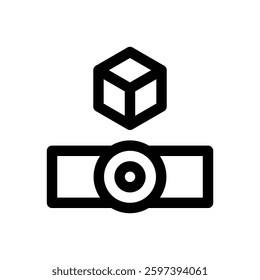 Projection mapping. Editable stroke vector icon.