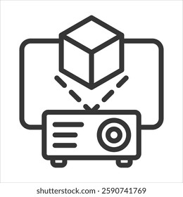 Projection Mapping Outline Icon Vector Illustration