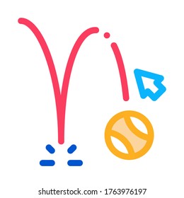 projection of motion falling ball icon vector. projection of motion falling ball sign. color symbol illustration