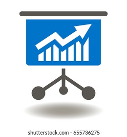 Projection Screen Chart Vector Icon. presentation billboard graph illustration. Projector diagram graphic sign. Business Finance Industry Success Symbol.