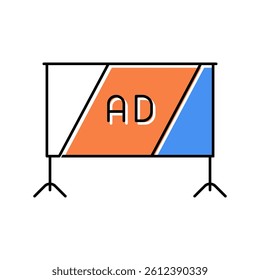 projection screen color icon vector. projection screen sign. isolated symbol illustration