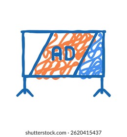 projection screen doodle icon sketch vector. projection screen sign. isolated symbol illustration