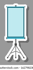 Projection screen icon that symbolizes presentation and seminar. All the objects, shadows and background are in different layers. 
