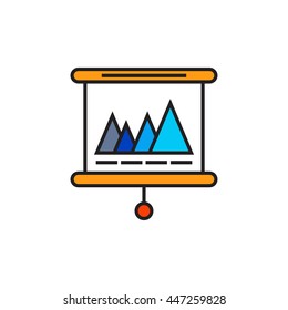 Projection Screen Line Icon