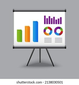 Projection screen presentation board vector.
Presentation board vector with infographics chart design element.