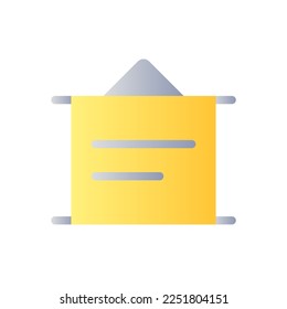 Projection screen for presentation flat gradient two-color ui icon. Portable movie screen. Simple filled pictogram. GUI, UX design for mobile application. Vector isolated RGB illustration