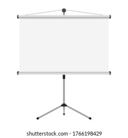 Ilustración de diseño vectorial de pantalla de proyección aislada en fondo blanco