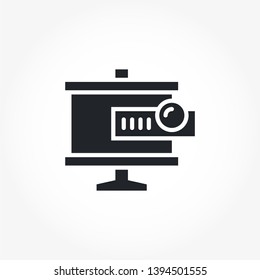 Projection Screen vector solid glyph icon