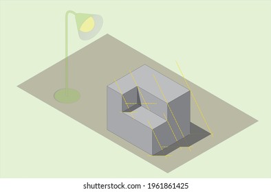 projection shadows on polygon with subtraction