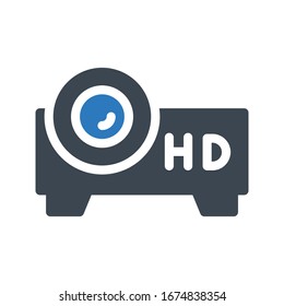 icono de color de glifo vectorial de proyección 