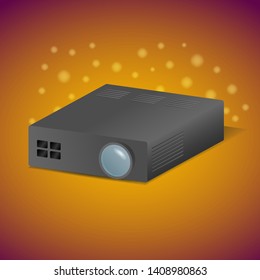 Projector in 3D, isometric icon, realistic vector