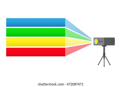 Projector with 4 bright text fields - Vector Infographics 
