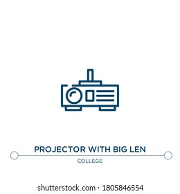 projector with big len vector line icon. Simple element illustration. projector with big len outline icon from college concept. Can be used for web and mobile
