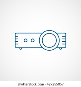 Projector Blue Line Icon On White Background