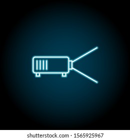 Projector blue neon icon. Simple thin line, outline vector of cinema icons for ui and ux, website or mobile application