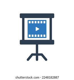 Projector Board Icon - Video Presentation Icon