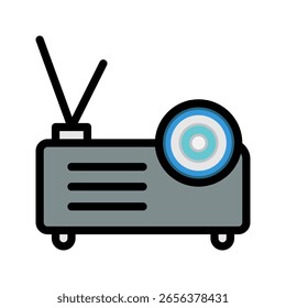 Projector Color Icon. Editable Stroke Icons. Can be used for web, mobile apps, and software.