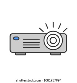 Projector color icon. Multimedia player. Isolated vector illustration