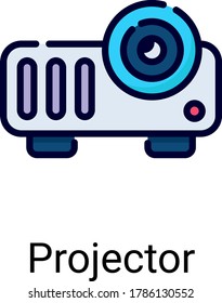 projector color line icon isolated on white background