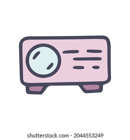 diseño de iconos simples de vectores de color de proyector