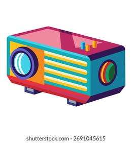 Vector colorido del proyector en el fondo blanco