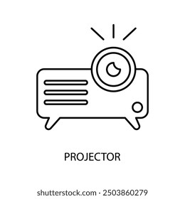 projector concept line icon. Simple element illustration.projector concept outline symbol design.