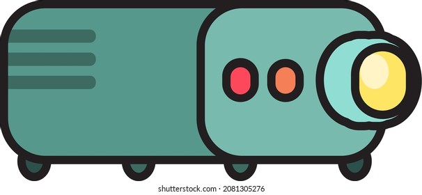 Projector device for presentation icon vector. Electronic gadget technology for presenting project on conference or office meeting in office. Digital technology flat cartoon illustration