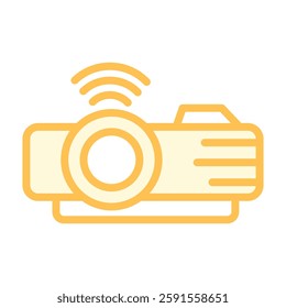 Projector duotone line icon, vector, pixel perfect, illustrator file 