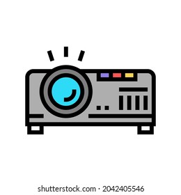 projector electronic device cinema color icon vector. projector electronic device cinema sign. isolated symbol illustration