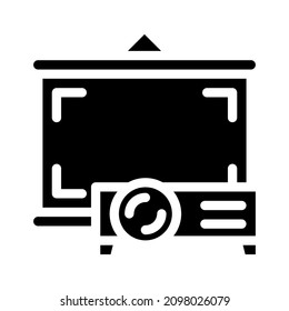 Projektor elektronische Gerät Symbol-Vektorgrafik. Elektronisches Projektor-Signal isoliertes Kontursymbol